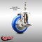 Service Caster 4 Inch 316SS Blue Polyurethane Swivel 3/8 Inch Threaded Stem Caster with Brake SS316TS20S414-PPUB-BLUE-TLB-381615 - alternate 2